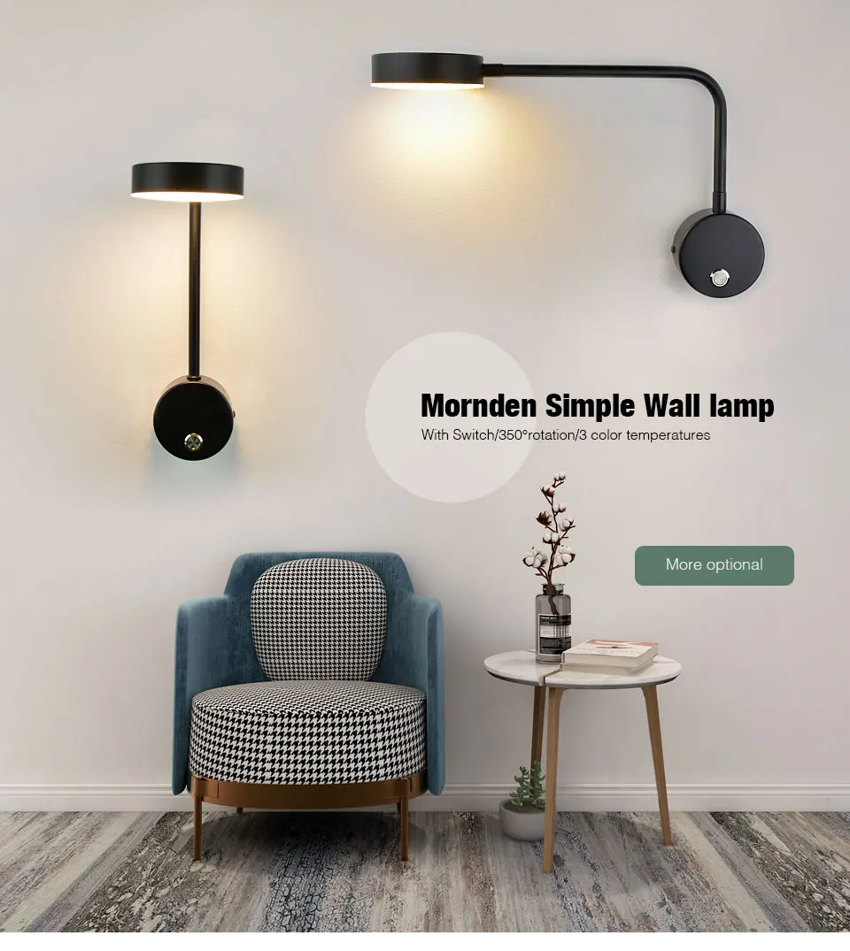 Moderne Wand Lichter Nacht Für Schlafzimmer Arm Swivel LED Wand Lampe Wohnzimmer Hause Beleuchtung Mit Schalter Wand Leuchte – Detail 4