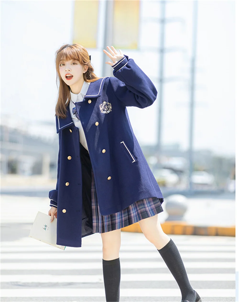 

Custom made Navy Blue windbreaker coat
