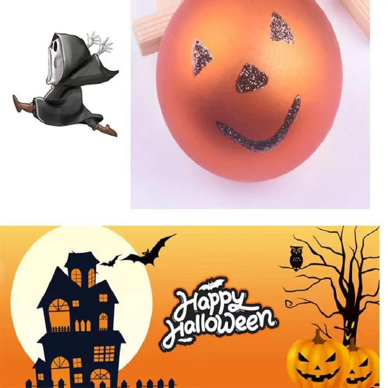 Description Picture 5 of itemHalloween Hanging Balls for Wreath Ornaments, Pumpkin Bat, Spider Web Tombstone, Shatterproof Ball, Party Decoration, 12Pcs