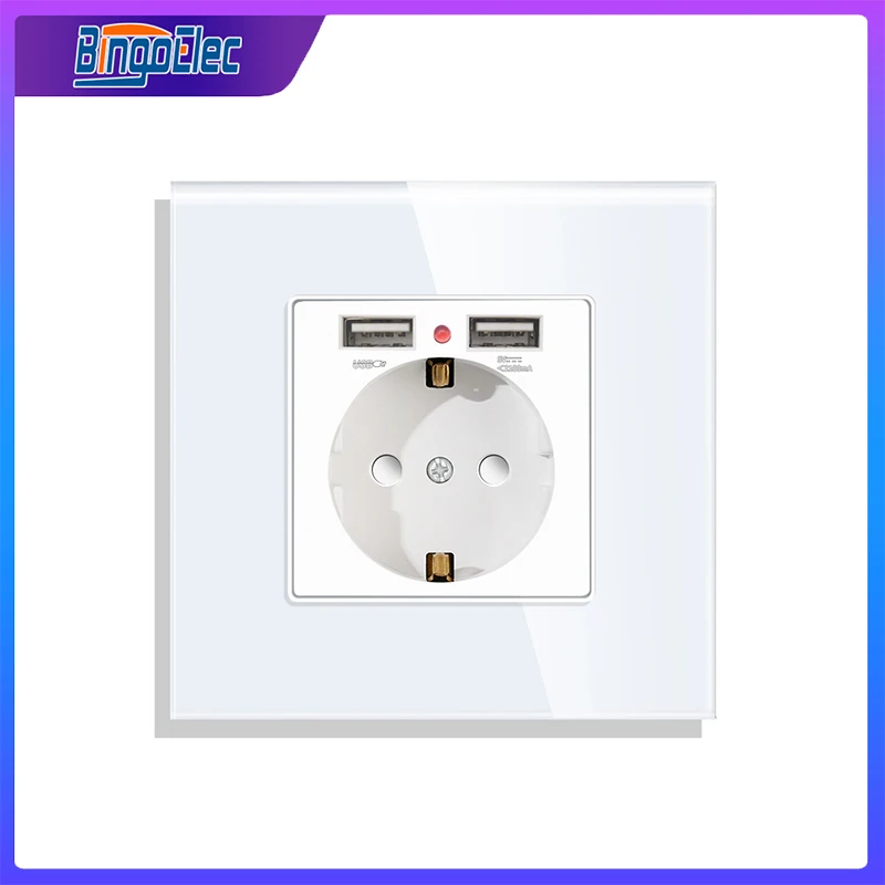 Bingoelec Eu Wall Sockets With Double Usb Power Socket 16a With Usb