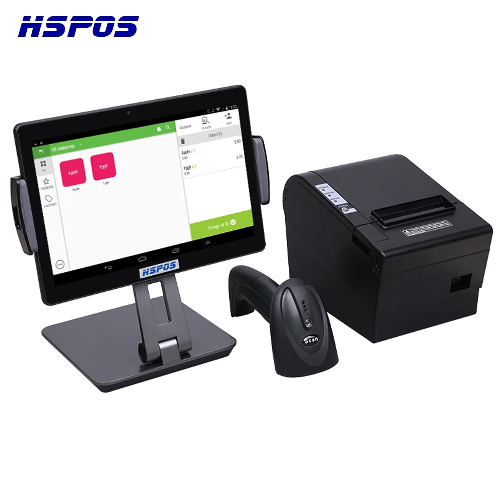 안드로이드 태블릿 POS 금전 등록기, 터치 POS 단말기 주문 및 금전 등록기, 케이터링 소매용 올인원, 10 인치