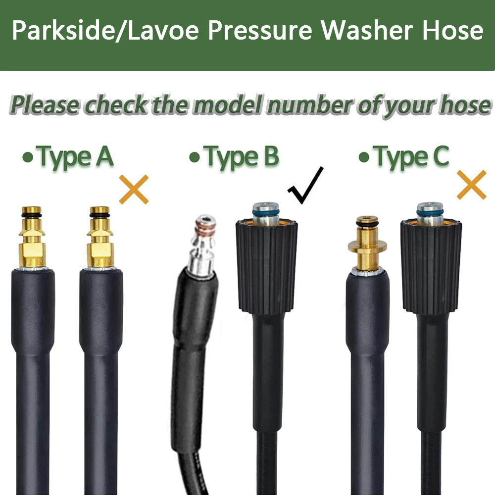 High Pressure Hose for Parkside Lavor PHD Portable Pressure Washer Car Wash Accessories Washing Gun Lance Connector Quick Hose 3