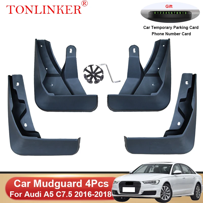 

TONLINKER Car Mudguard For Audi A6 C7.5 Sedan 2016 2017 2018 Mudguards Splash Guards Front Rear Fender Mudflaps Accessories