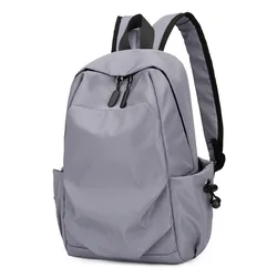 Compact Men's Fashion Backpack - Black Canvas Designer, Waterproof, Sporty Travel Bag (Gray)