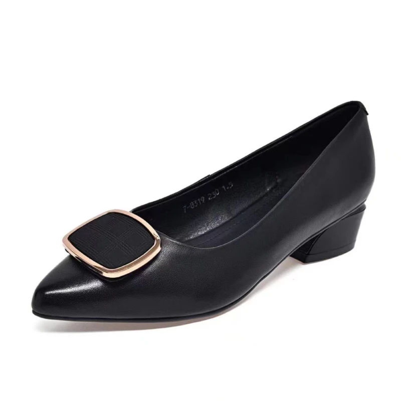 Pumps Women Shoes Chunky Heels Casual Slip on Lady Pointed Toe Square Heel Comfort Party Wedding Office Summer Women Pumps Shoes