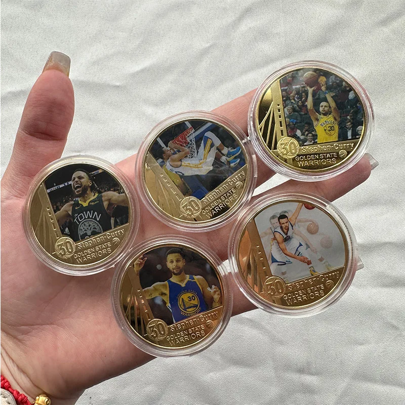 Basketball Gold Plated Challenge Coins Basketball Player Commemorative