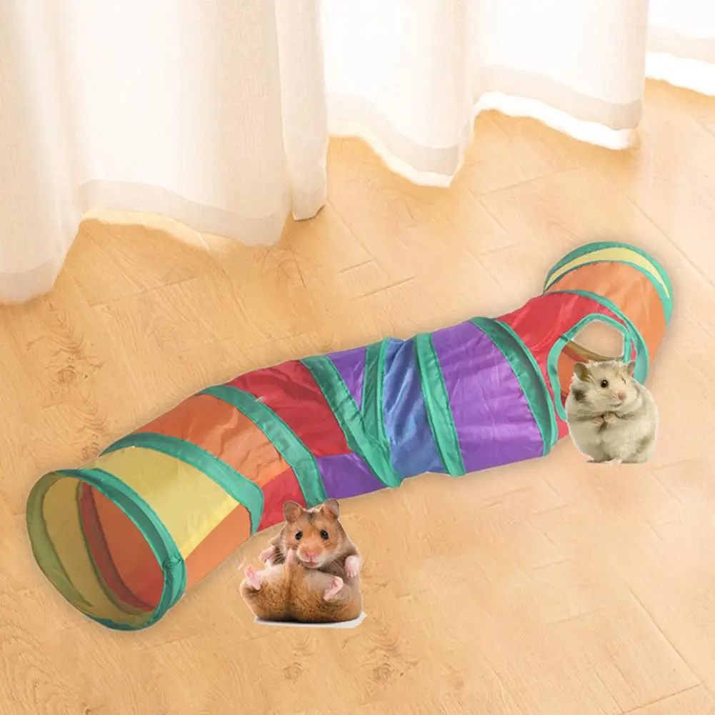 

Hamster Tunnel Toy Waterproof Hamster Toy Collapsible S-shaped Hamster Toy Waterproof Hideaway Tunnel for Rabbits Ferrets Small