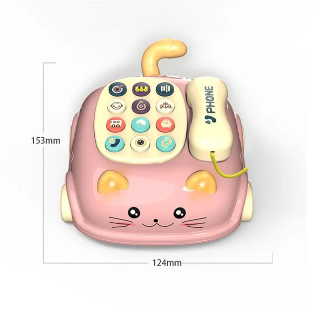 Jouets de téléphone Musical 3 en 1 pour bébé, jouet d'apprentissage interactif pour tout-petits avec lumières, histoire téléphonique pour chat, éducation précoce, cadeau Montessori 6