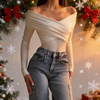 Sexy Women New three piece set Bodysuits Spring Backless Corset Slim Fashion Crossed Long Sleeves Casual Elegant Female Clothing - Image 4