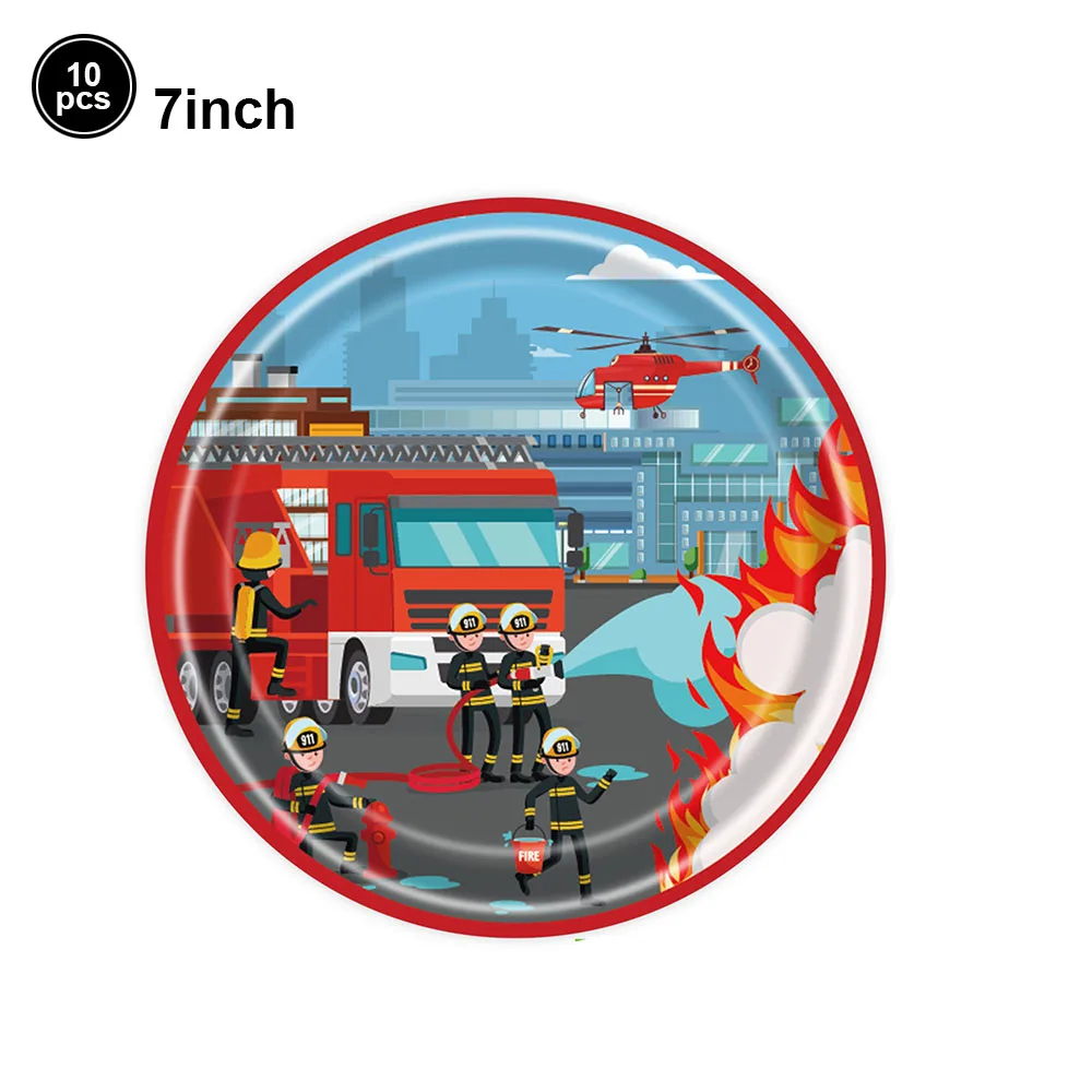 Firefighter Party Decoration Balloon Set - Fire Engine, Airplane & Ambulance Foil Balloons