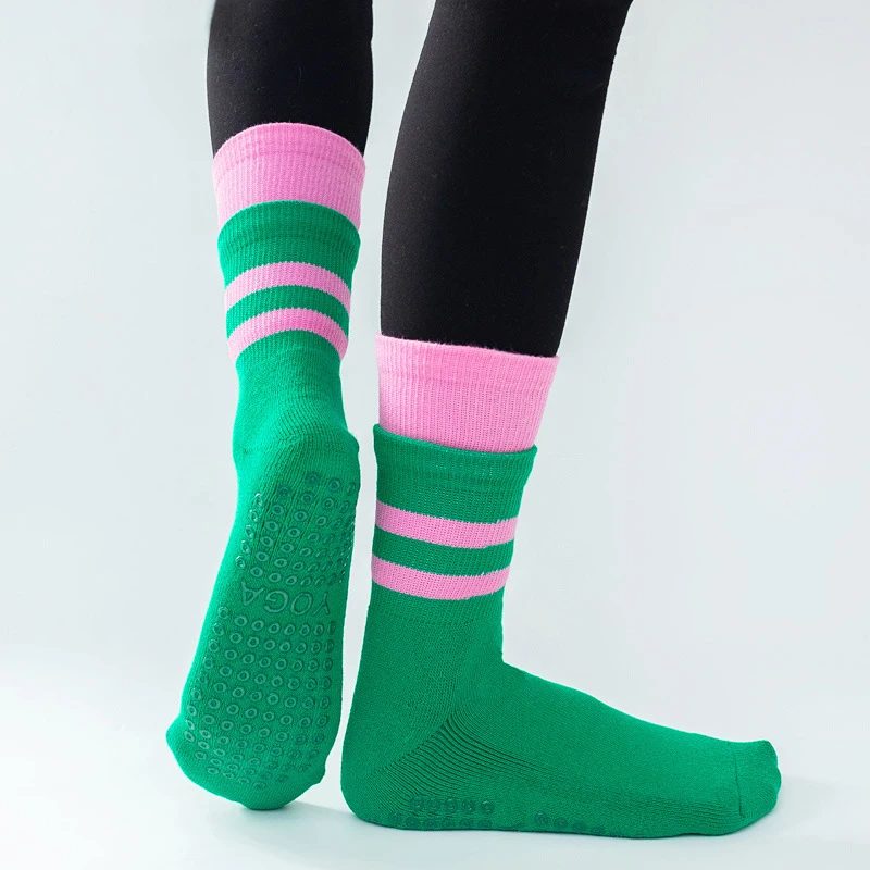 

Women Yoga Socks Quick-Dry Anti Slip Silicone Gym Pilates Ballet Socks Fitness Sport Socks Double-deck Aerobics Elasticity