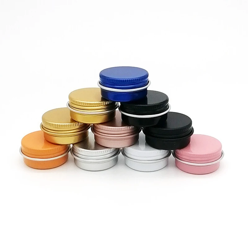 

50pcs 10g 10ml Aluminum Tin Jar for Cream Balm Nail Candle Cosmetic Container Refillable Bottles Tea Cans Metal Box Candle Jars