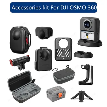 Kit di accessori per DJI OSMO 360 Custodia in silicone Copriobiettivo Supporto per supporto Protezione Custodia con staffa di espansione in vetro