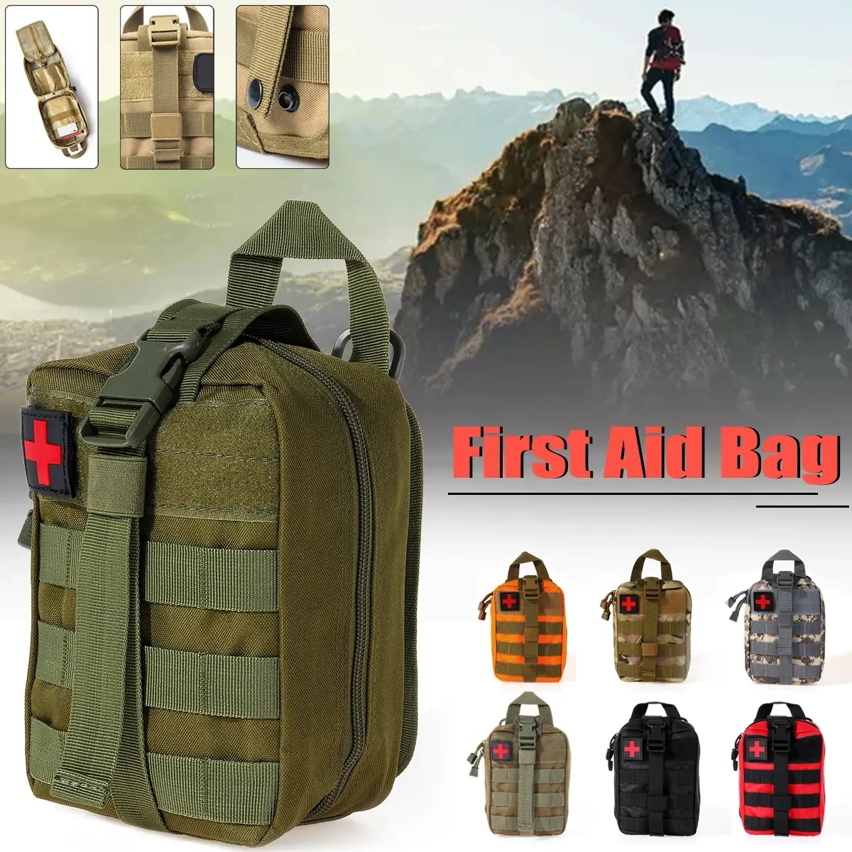 

Molle Tactical First Aid Kits Medical Bag Emergency Outdoor Army Hunting Car Emergency Camping Survival Tool Military Edc Pouch