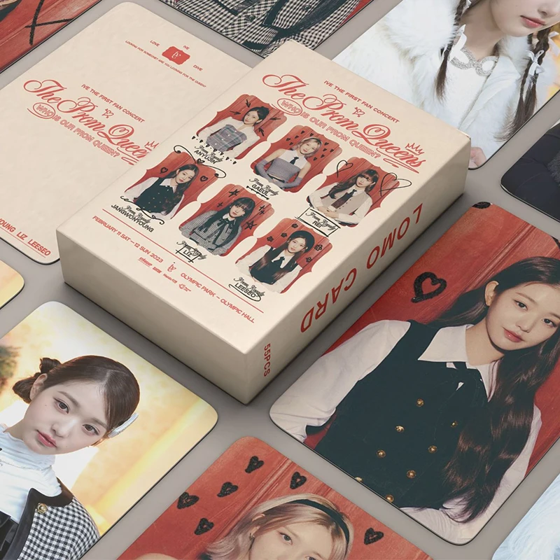 

55Pack IVE THE FIRST FAN CONCERT The Prom Queens Lomo Card HD Photo Print Cards Pictures for Fans Gift Collection