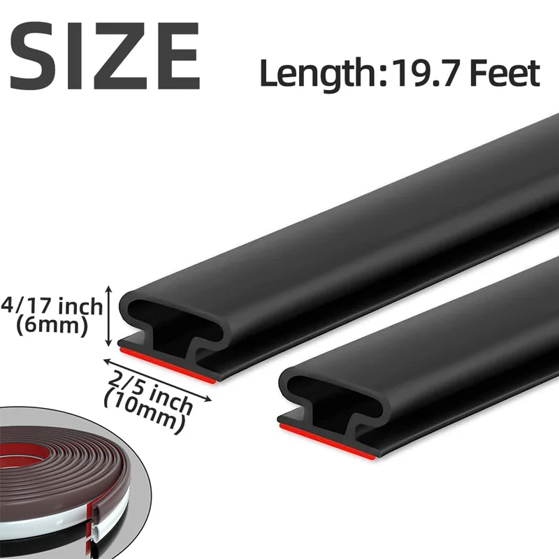 Window door seal strip sound insulation 6M/1Roll D shape self-adhesive weather stripping