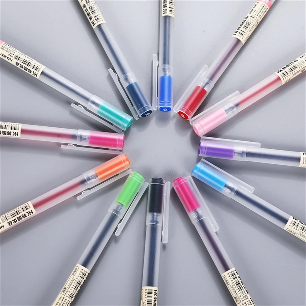 Creative12/24pcs/lot Ink Pens Gel Pen 0.5mm Color Marker Writing Stationery UJIs Office Style |