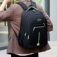 Large Capacity Men's Business Travel Laptop Backpack High School Student Bookbag Trendy Oxford Cloth Shoulder Bag for Men
