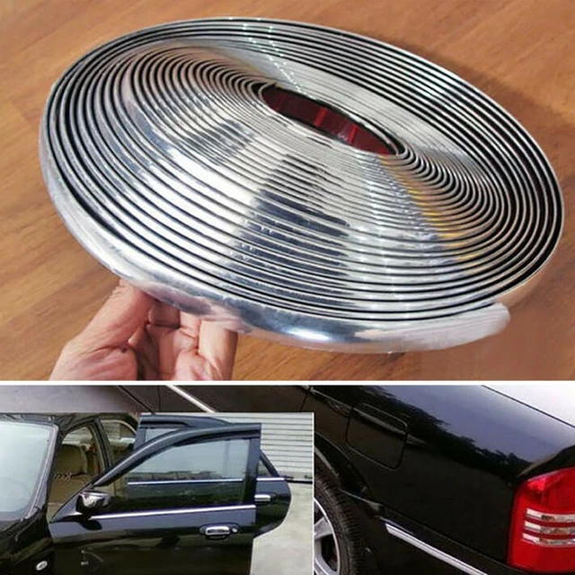 13M Silber Auto Chrome DIY Form Dekorative Streifen Für Grille Fenster Auto  Tür Rand Scratch Schutz Abdeckung - AliExpress