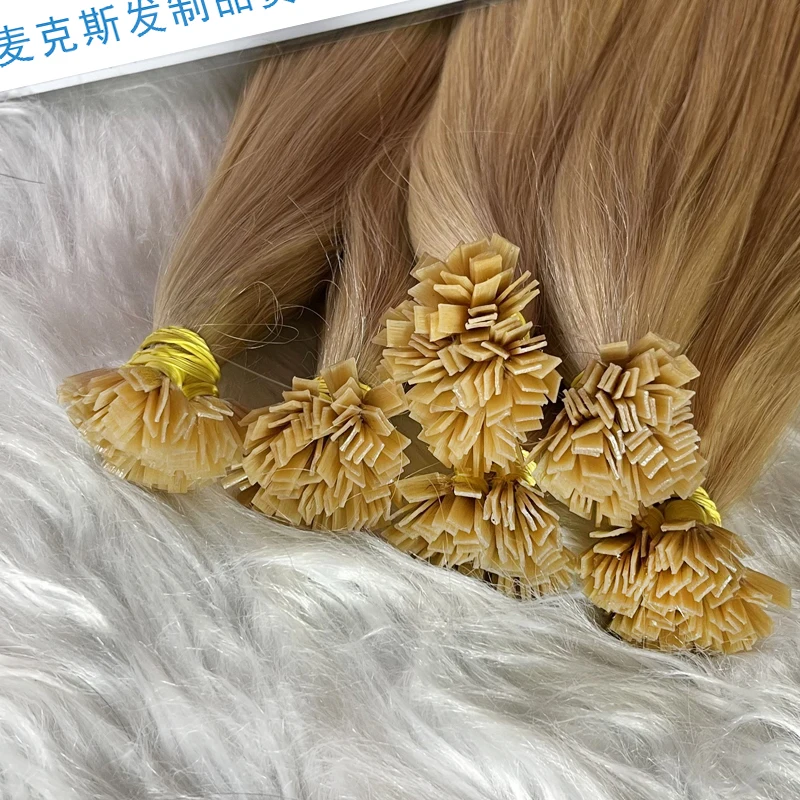 Flat Tip Hair Extensions Straight Real Hair Extensions 18-30 inch Capsules Keratin Ombre Blonde Colored Natural Human