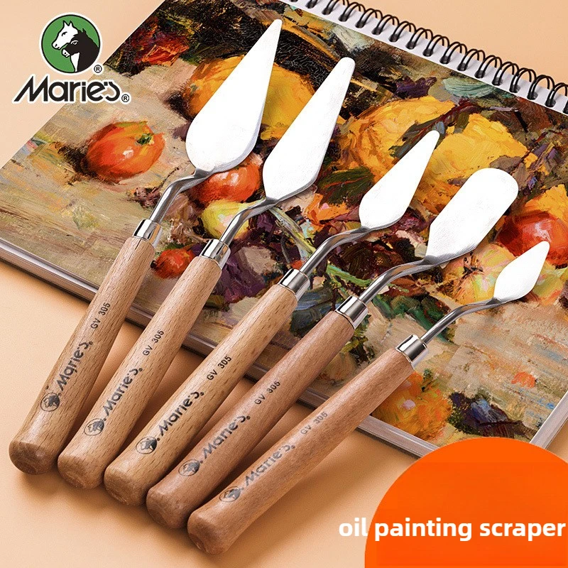 5pcs 유화 스틱 스크레이퍼 부드러운 유화 플랫 헤드 지적 석영 모래 아크릴 질감 컬러 팔레트 나이프 미술 용품