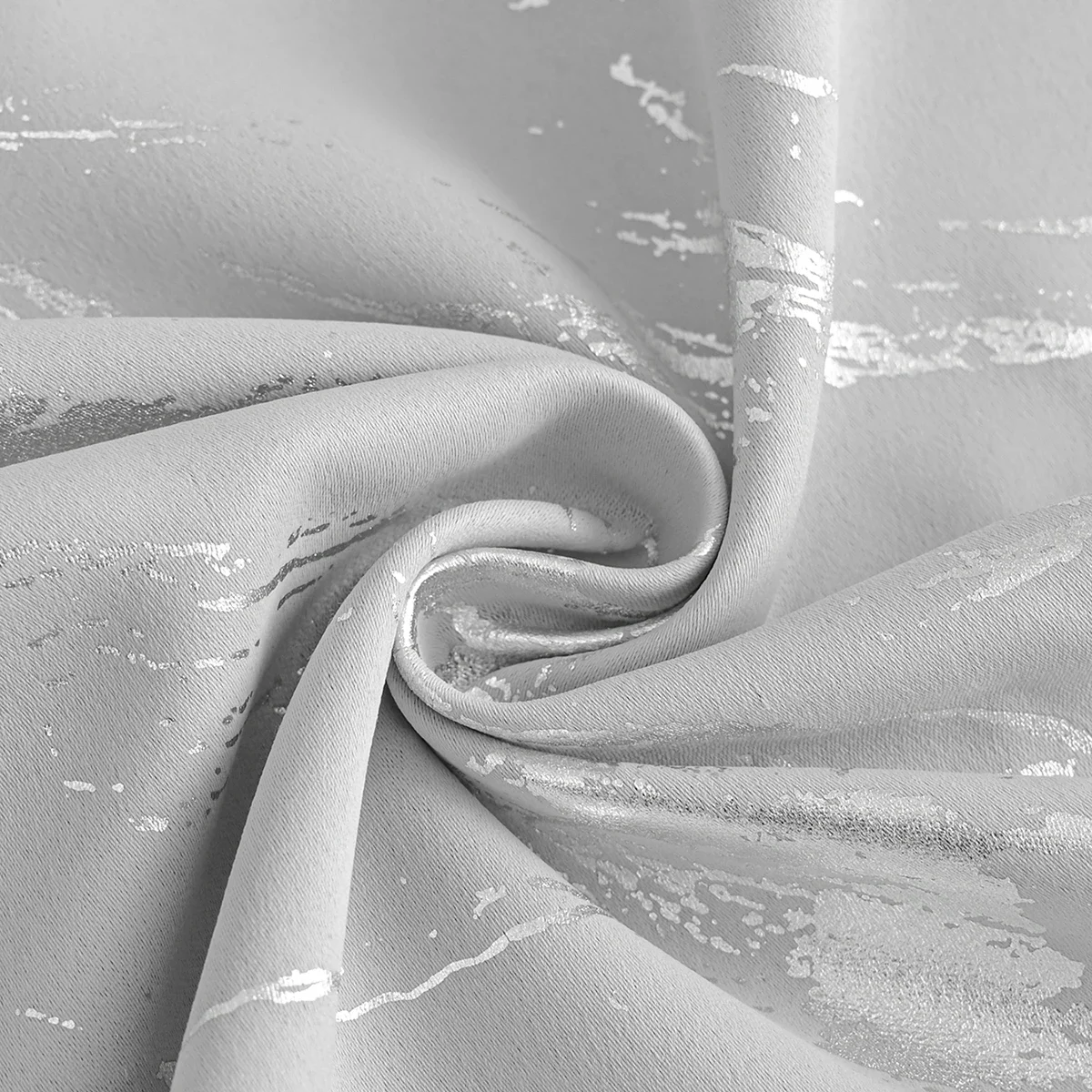 1pc Modern Marble Printed Curtain with Silver Stamping, One Panel High-Precision