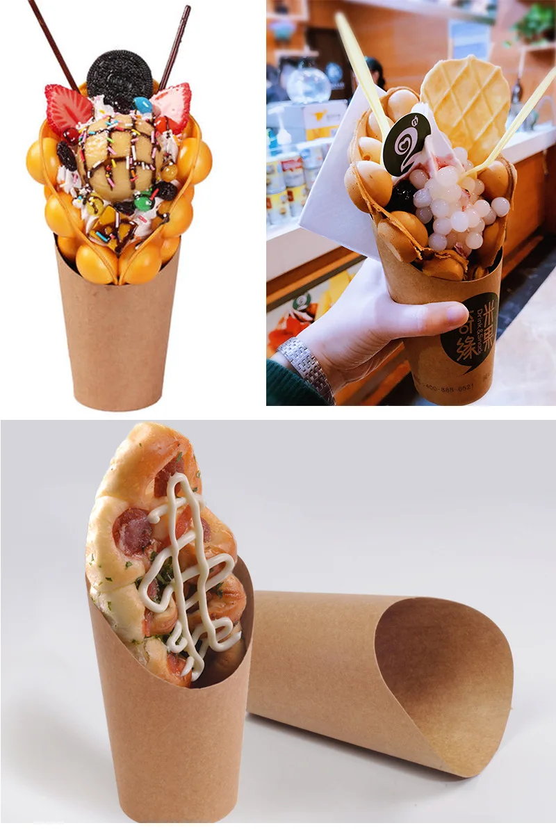 100pcs Kraft Paper French Fry Cups and Snack Buckets, Disposable Fried Chicken Leg Cont... - SKU PFFC1529 - UGI Packaging