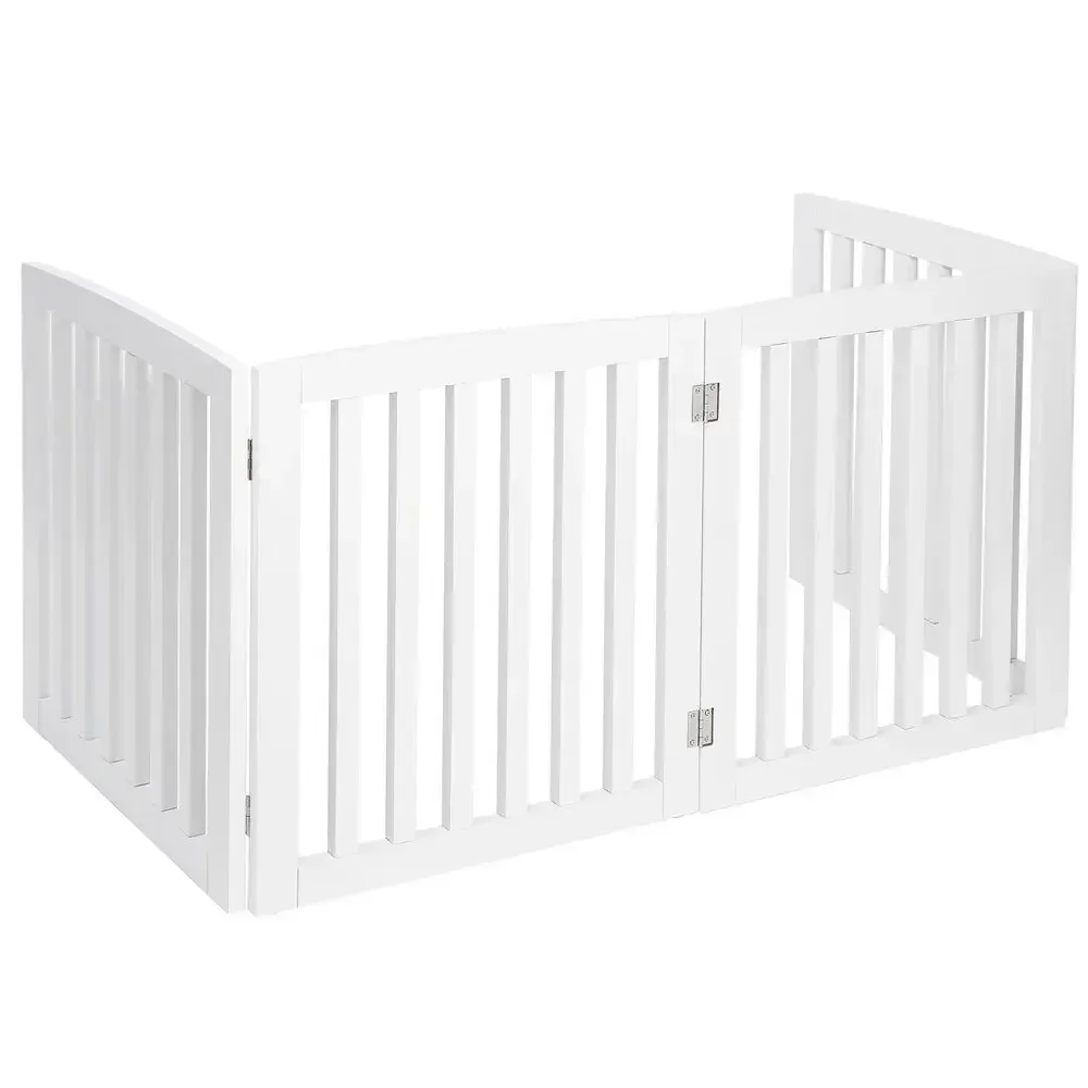 3/4 Panels 24/36'' Dog Gate Safety Barrier Folding Pet Fence Playpen Multi-Color