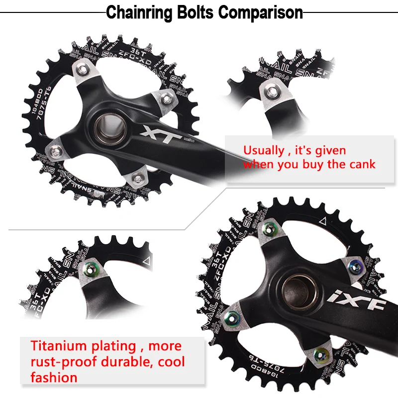 Tornillos Para Plato De Bicicleta (biela) - Acero Inoxidable, Diámetro 104 Mm, Para Sistemas Simple/doble/triple
