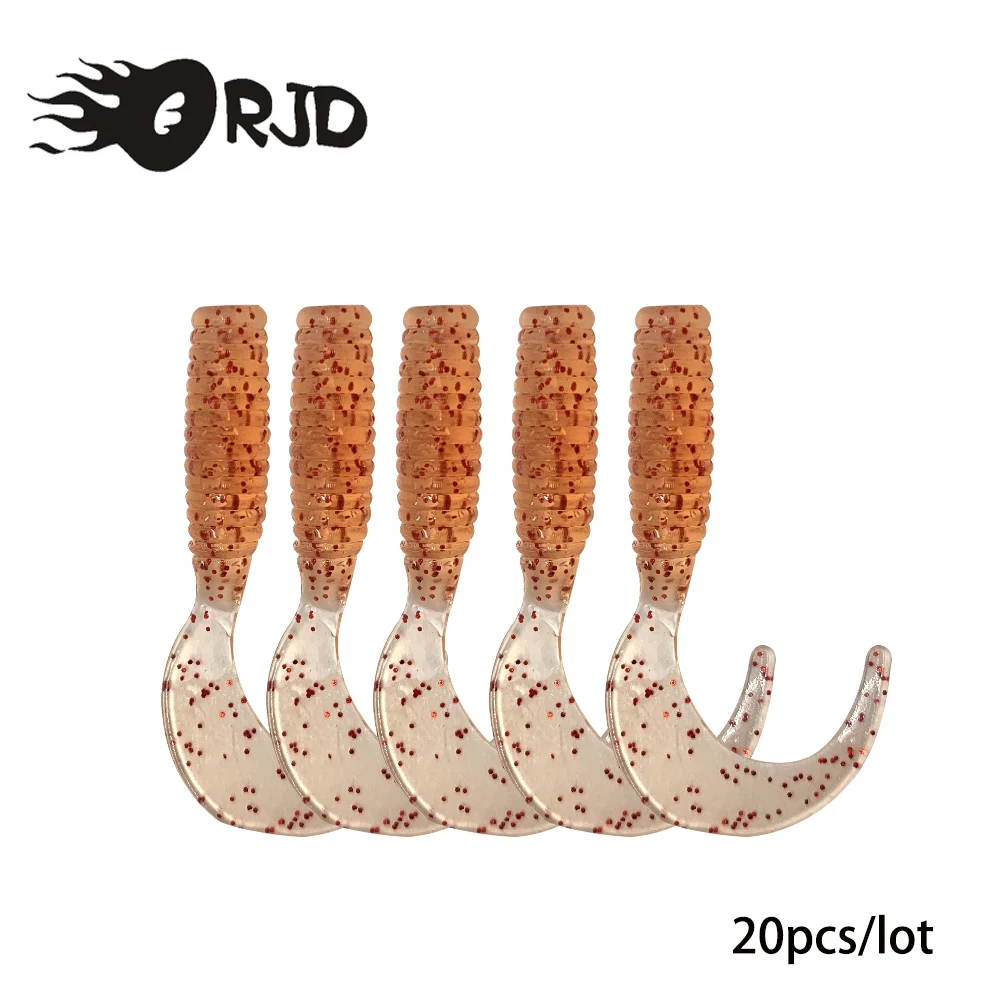 ORJD 20 pz/pacco Soft T Tail Fishing Lure Set Worm Swimbaits Silicone esche artificiali Pesca Bass Carp Fishing Tackle accessori