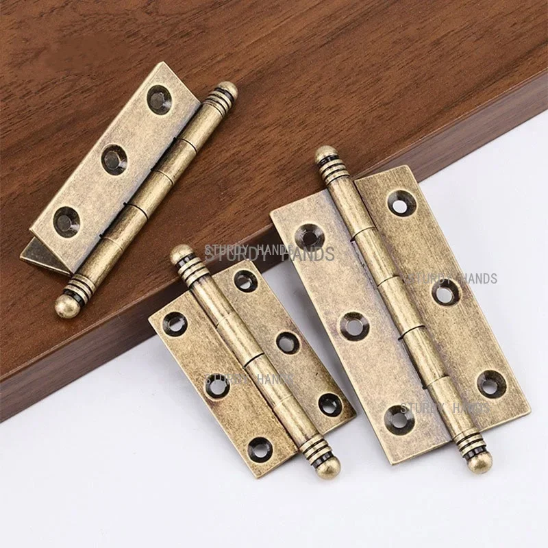 Antique Brass Door Hinges 4Pcs 2/2.5/3 inch for Wooden Box Furniture