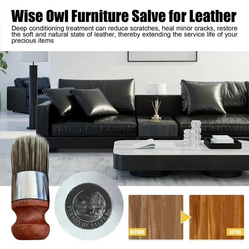 Leather Furniture Conditioner Safe Furniture Cream with Brush Salve to Restore & Renew Protective Leather Repair Kit