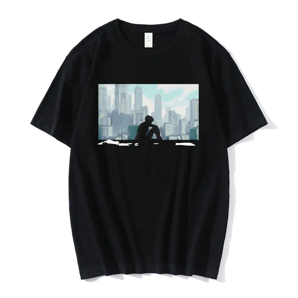

Anime Ghost Soldier Ghost In The Shell T-Shirts Men Pure Cotton Short Sleeve Tee Shirt Clothes Manga Kusanagi Motoko T Shirt Top