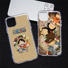 

Hot Anime One Piece Luffy Zoro Phone Case Transparent For iphone 13 12 11 Pro Max Mini XS Max 8 7 Plus X SE 2020 XR cover