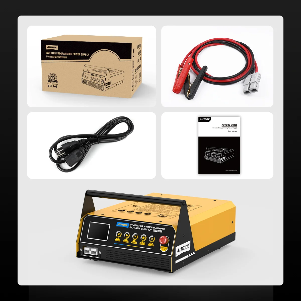AUTOOL EM365 Automotive Uninterruptible 110V/220V Inverter Car Power Supply Batt