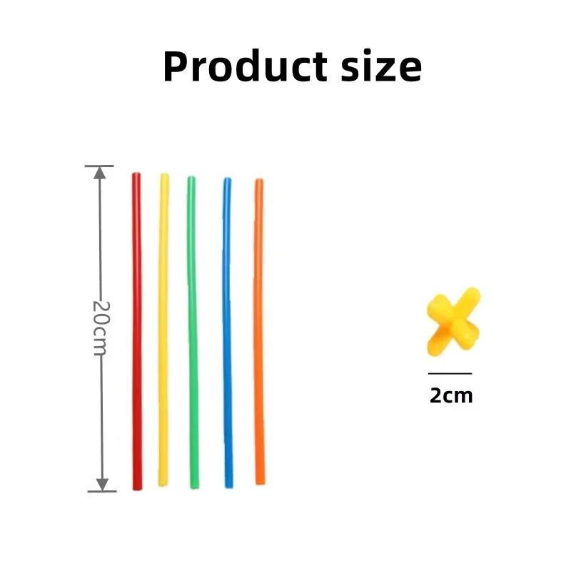100 Pcs Straw Block Assembly Creative Toy Magic Smart Stick DIY Building Toy Kindergarten Versatile Construction Materials Toys 5