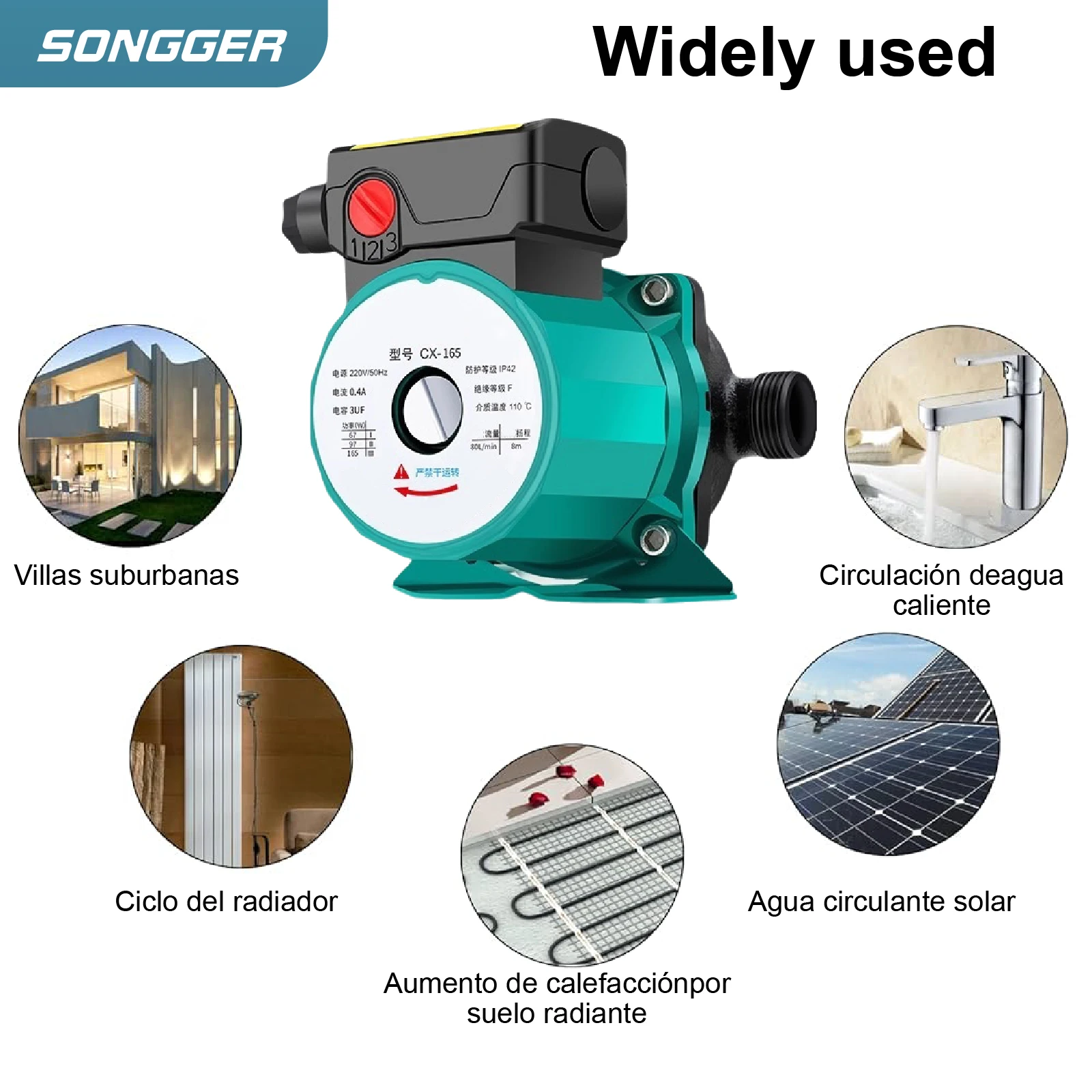 ปั๊มน้ำหมุนเวียน 220V ปรับความเร็วได้ เงียบ เหมาะสำหรับระบบทำความร้อนใต้พื้นและหม้อน้ำ 1