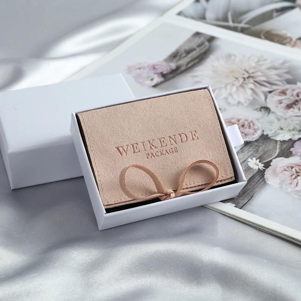 Personalise Logo Printed Velvet Jewelry Bag Luxury Envelope Flap Micro Fiber Suede Microfiber Envelope Packaging Gift Candy Bags
