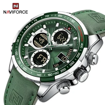 NAVIFORCE 남성용 밀리터리 시계, 럭셔리 오리지널 스포츠 크로노그래프 시계, 방수 쿼츠 시계, 디지털 손목시계