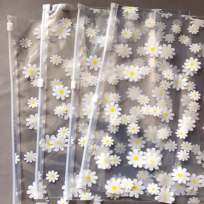 Daisy Flower Transparent Flamingo Travel Storage Bag Zipper Lock Waterproof Clothing Closet Underwear Sorting Bag 4