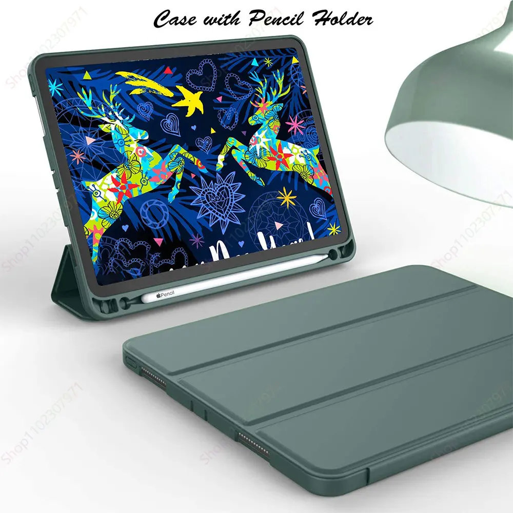 Porta Lápis Funda para Novo Ipad Ipad 10.2 9ª Geração Ipad Pro 11 2023 Ipad Air 5th 4th Gen 10th Gen 10.9 9.7 Air3 Pro10.5