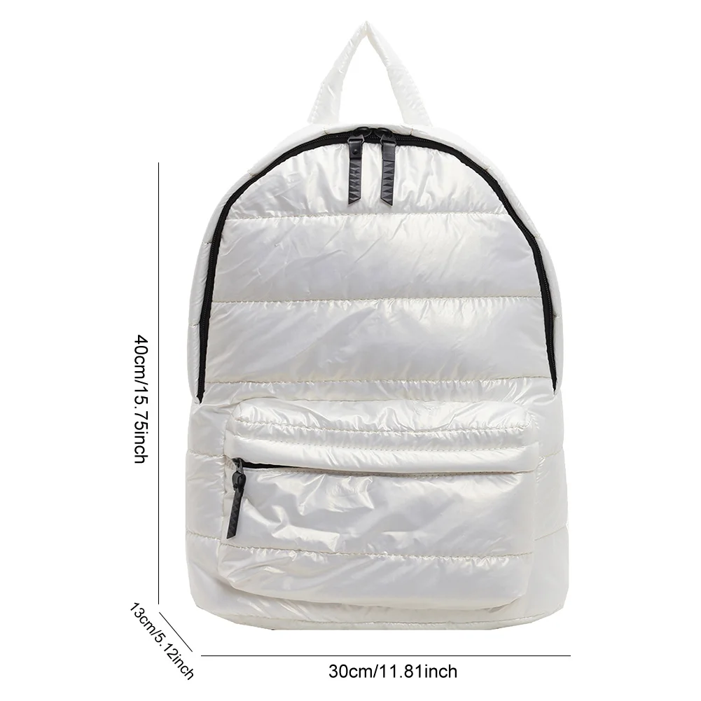 Puffer Backpack for Women Girls Cute School Bag for Teens Book Bags Cotton Padded Rucksack Puffy Travel Bag Multi Pocket Daypack