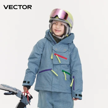 VECTOR Ski Wear Children Hooded Sweater Boys and Girls Wear Thickened Warmth Waterproof Equipment Jackets Snow Jacket 1