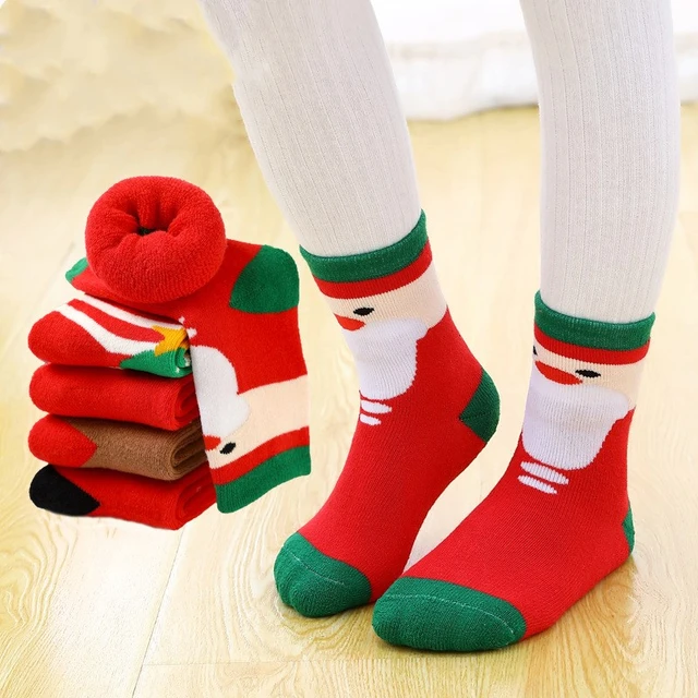 Lot de 2 paires de chaussettes d'intérieur Noël enfant polaire