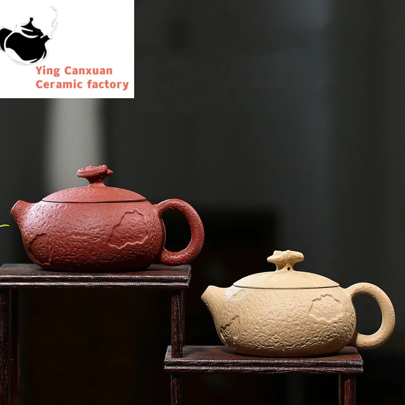 

Chinese Handmade purply clay Tea Pot Yixing Raw ore Purple mud custom made Teapot Kettle Tea ceremony supplies 120ml