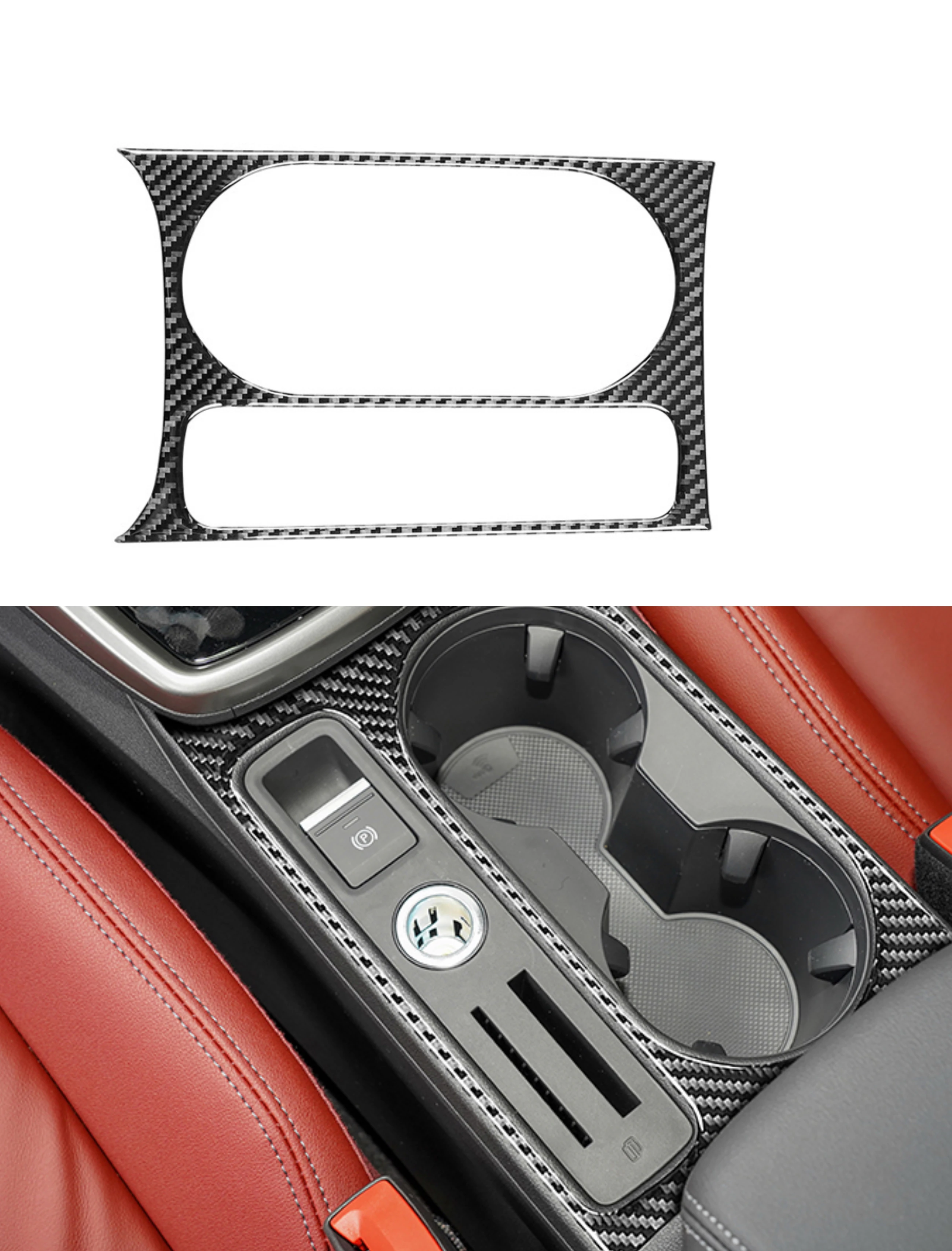 

For Audi A3 8Y 2021 2022 Car Accessories Center Console Gearshift Water Cup Holder Frame Decoration Carbon Fiber Sticker