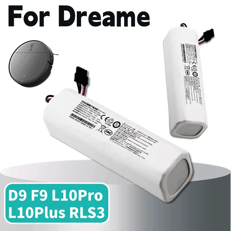 

Pack 4INR19/66-2 9800mAh 12800mAh Lithium-ion Battery for Dreame Robot Vacuum Mop Cleaner D9 F9 L10 L10 Pro