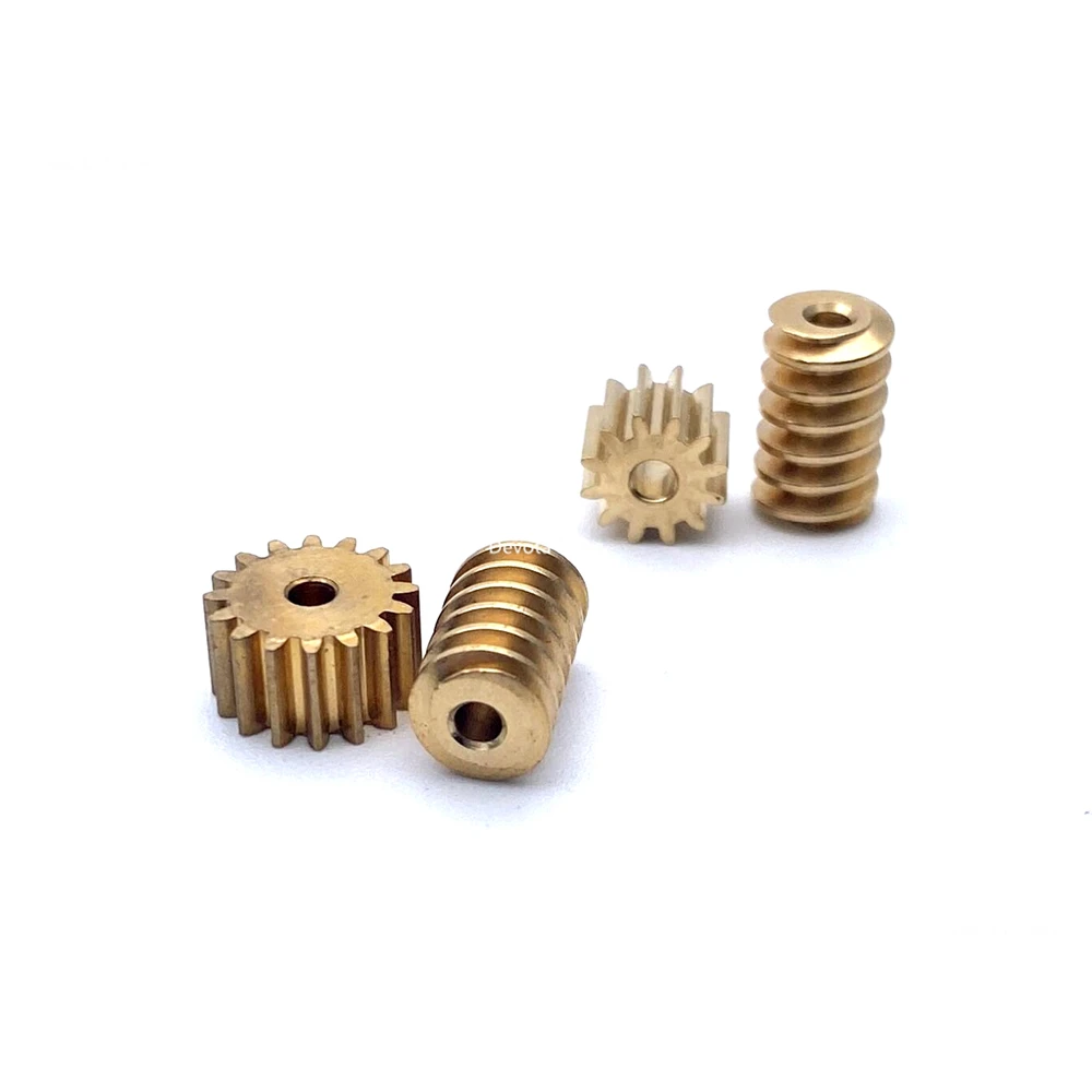 Motor Gear Transmission Gear Electric Bike Gear Cassette Deck Tape Gear Electric Chain Saw Gear 0.5M Copper Worm Gear Drive Combination 12/15/16/18/32 Teeth 2/3MM 2MM Step Hole DIY Model