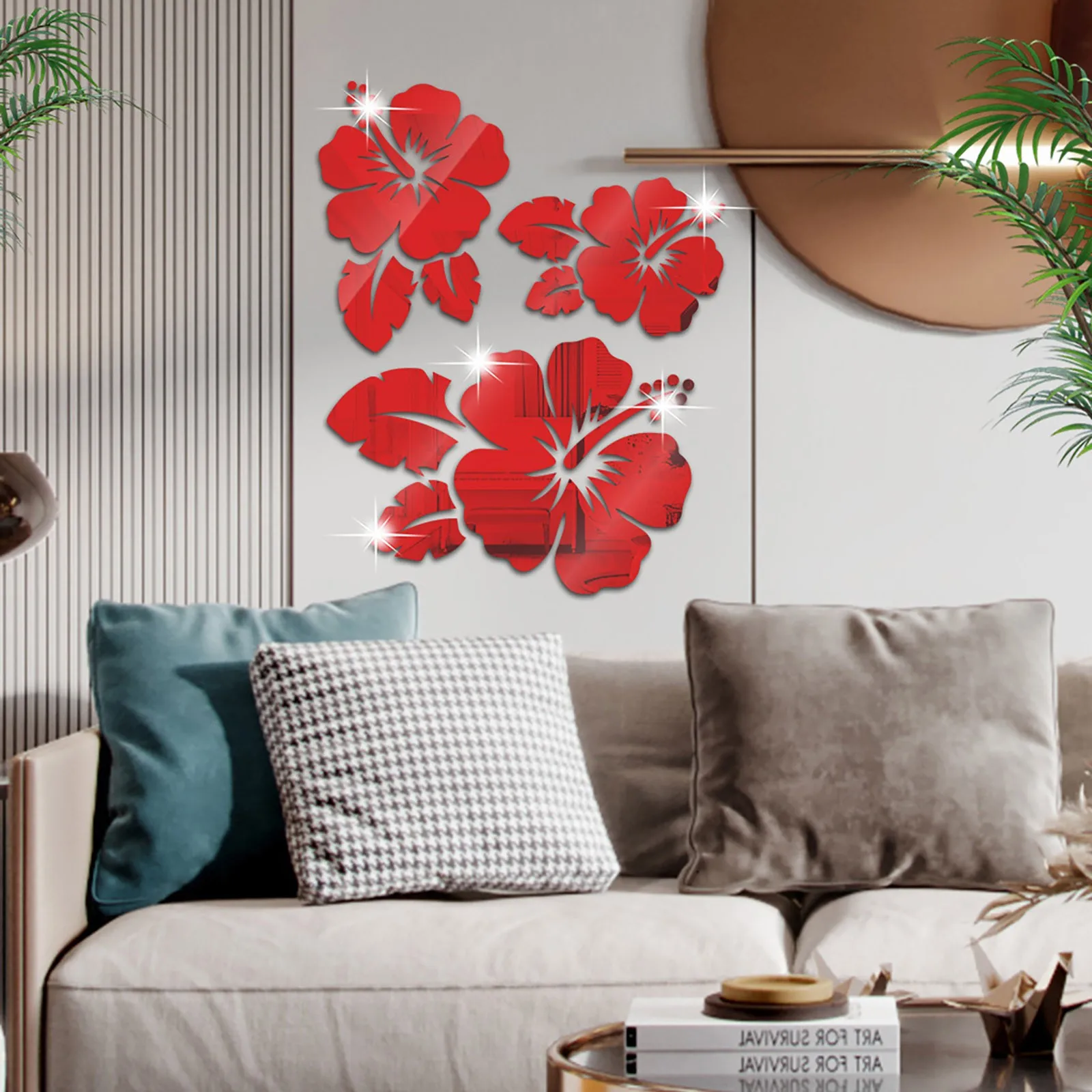 Rose Flower wall stickers 3D wall decoration retro home decoration