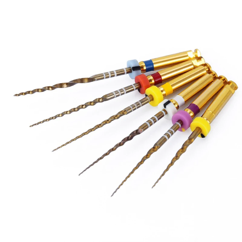 

60pcs/10pks Dental Endodontic Gold Large Taper File NITI Rotary Files Engine Use 25mm Dentistry Tools